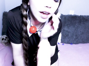 Lilcanadiangirl - Wednesday Addams Blowjob Cumming Dildo Fuc