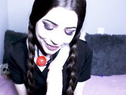 Lilcanadiangirl - Wednesday Addams Blowjob Cumming Dildo Fuc