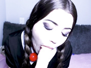 Lilcanadiangirl - Wednesday Addams Blowjob Cumming Dildo Fuc