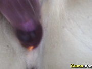 Horny Blonde Teen Rubs and Fucks Her Pussy