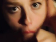 18 Year Old Redhead deepthroats a massive cock