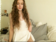 Teasing and fingering in white dress