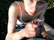 Laruna Mave - Outdoor Forest Blowjob - Gagging On Cock, Facial Cumshot