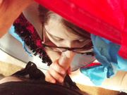 sucking my dick in a tent in my house, wtf???