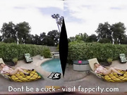 Hot american babe gets fucked by the pool