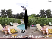 Hot american babe gets fucked by the pool
