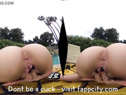 Hot american babe gets fucked by the pool