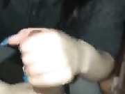 Slutty white girl sucks black dick