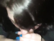 Slutty white girl sucks black dick