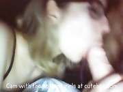 Russian teen sucks cock on cam