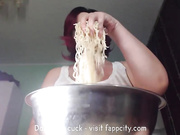 sploshing. Warm noodles foodplay