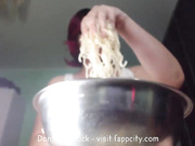 sploshing. Warm noodles foodplay