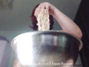 sploshing. Warm noodles foodplay