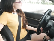 PETITE PEACHES USES HER VIBE AND DILDO IN PUBLIC