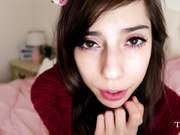 Daddy's girl sucks dildo
