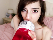 Daddy's girl sucks dildo