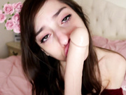 Daddy's girl sucks dildo