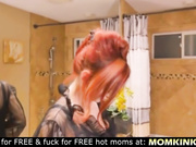 Son spying his mom in the bathroom!!