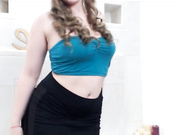 Playful Brunette Shows Perfect Breasts Live
