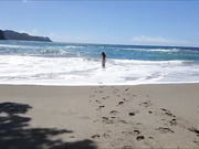 Beach lingerie tease
