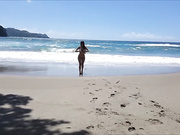 Beach lingerie tease