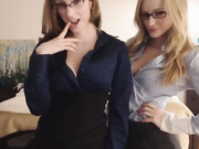 Two amazing office girls take them clothes off