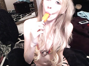 Lingerie tease with icecream