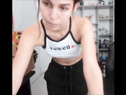 Very cute camgirl cum with her toys
