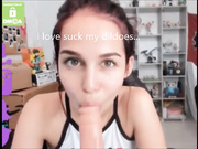 Very cute camgirl cum with her toys
