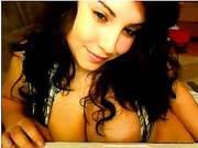 Beautiful brunette shows big boobs