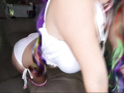 Sexy Babe With Rainbow Hair And Big Tits