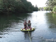 JennyBlighe & JennyJinx - Public Nudity Kissing Tubing Teasing  - Premium Video