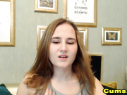 Pretty  Horny Teen Riding With Dildo