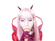 ManyVids - Lana Rain - Zero Two Blowjob & Cum Swallow Obsession